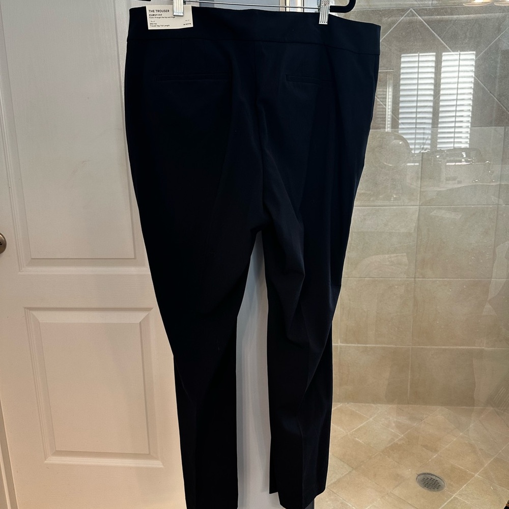 Ann Taylor Factory Women's Navy Trouser Curvy Fit Pants, 14 Petite - Picture 4 of 5